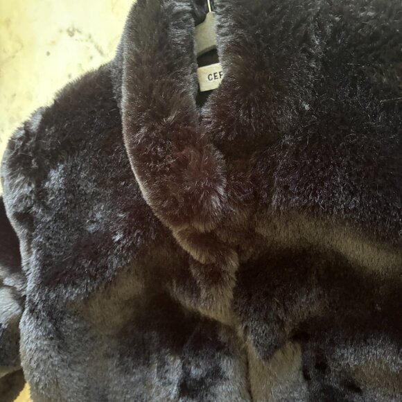 Cefinn Black Faux Fur Teddy Bear Coat - Size 16UK/12US - Picture 8 of 15